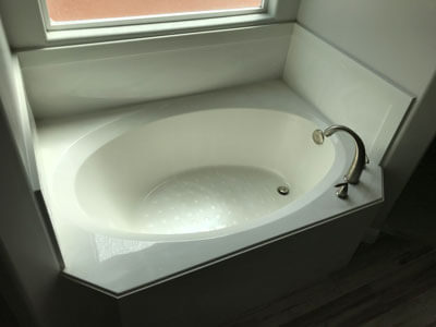 octagon table oval shaped tub with surround